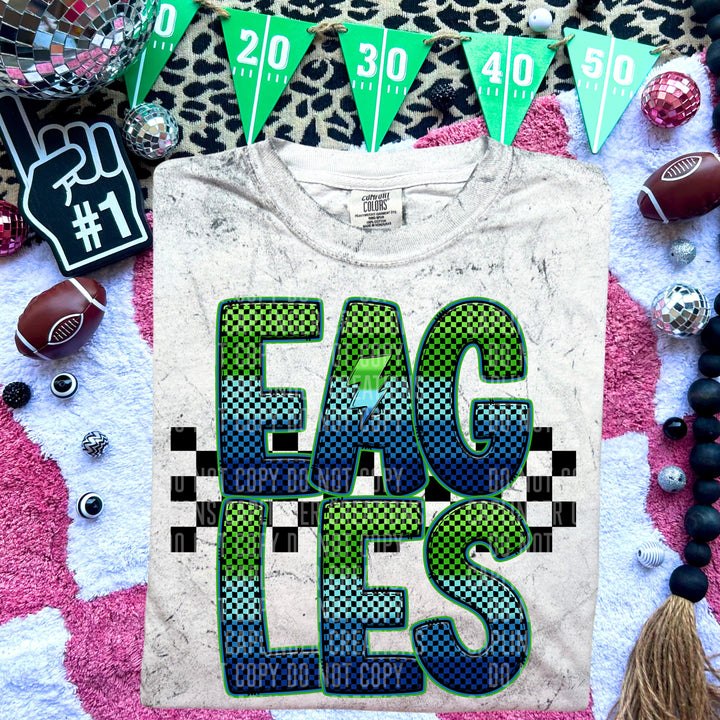Electric Checks DTF Print
