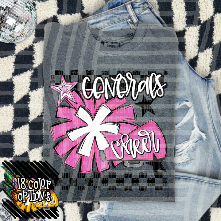 Cheer Pom With Names Grey DTF Print
