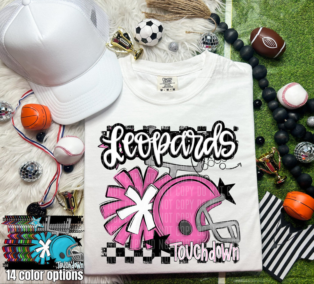 Helmet Pom Mascots Colors Bright Blue DTF Print