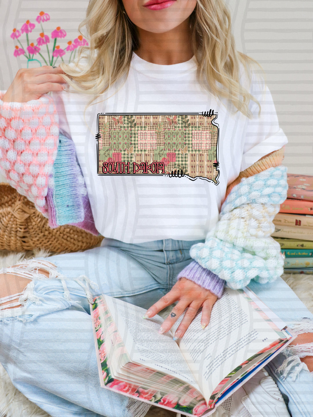 Butterfly Cottage States DTF Print