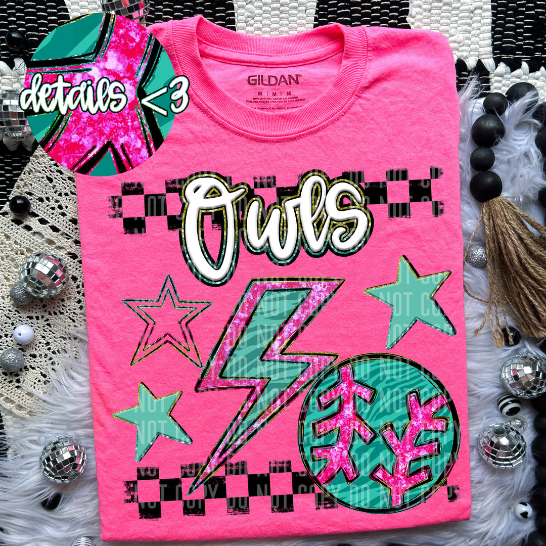Rainbow Baseball/Softball Bolts DTF Print