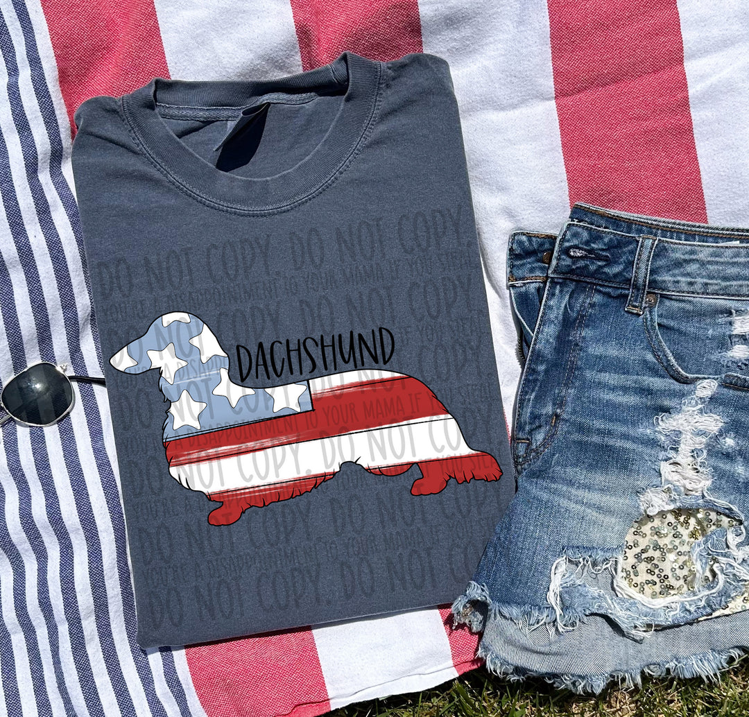 Patriotic Dog Designs Black Text DTF Print