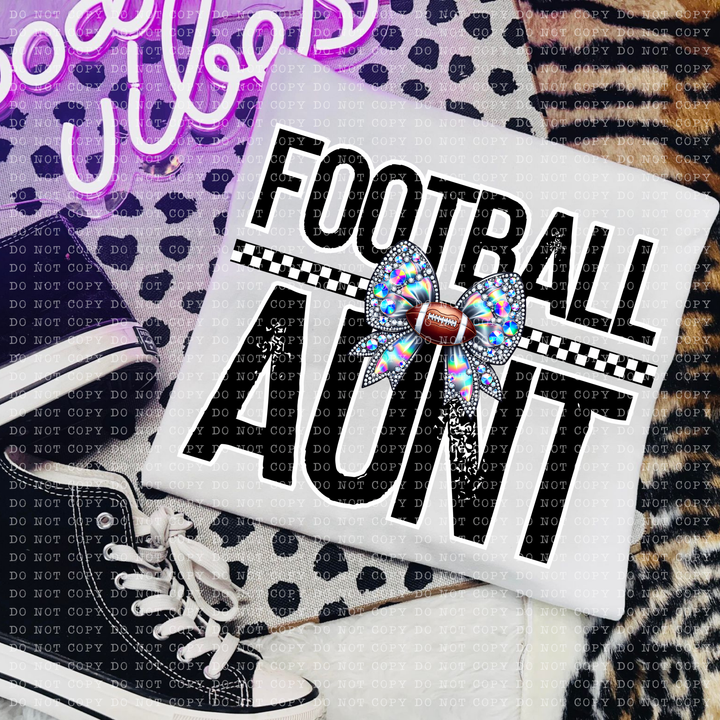 Football Rhinestone Bow Names DTF Print