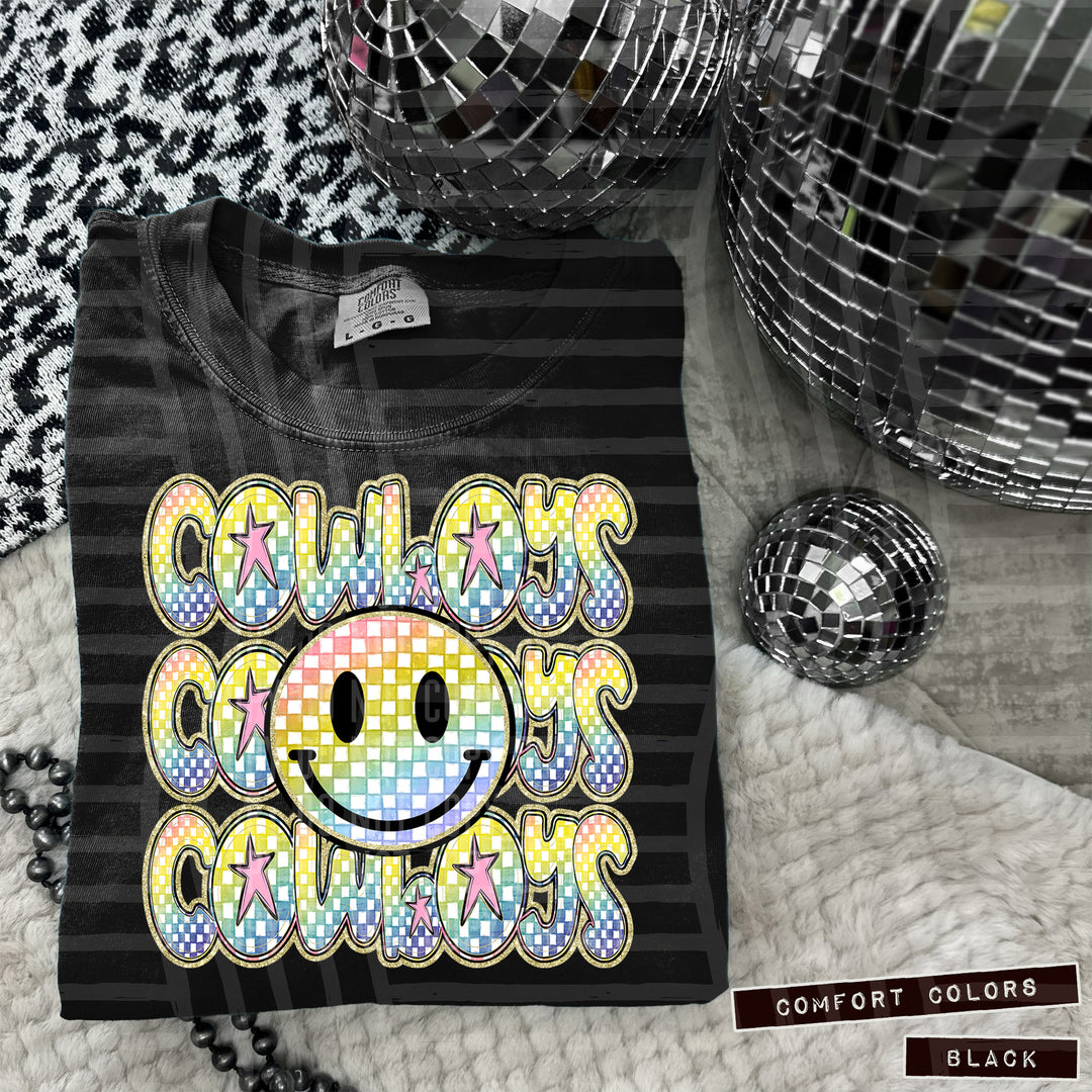 Rainbow Smiley Triple Stack DTF Print