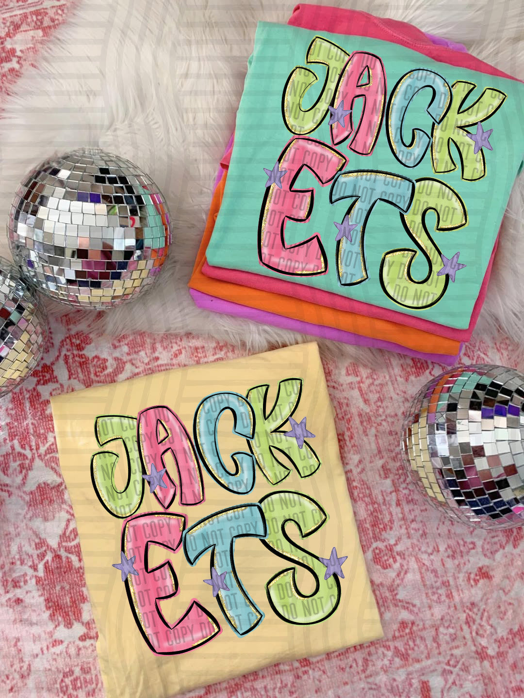 Glittery & Preppy Mascots DTF Print