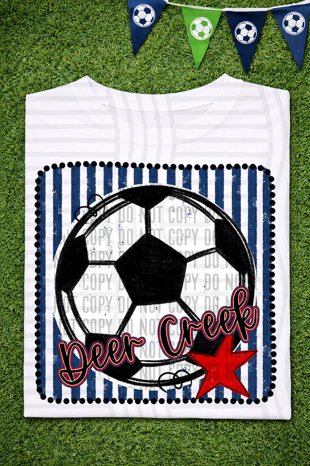 Soccer RWB Framed DTF Print