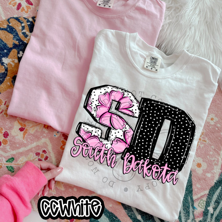 Pink Floral States DTF Print