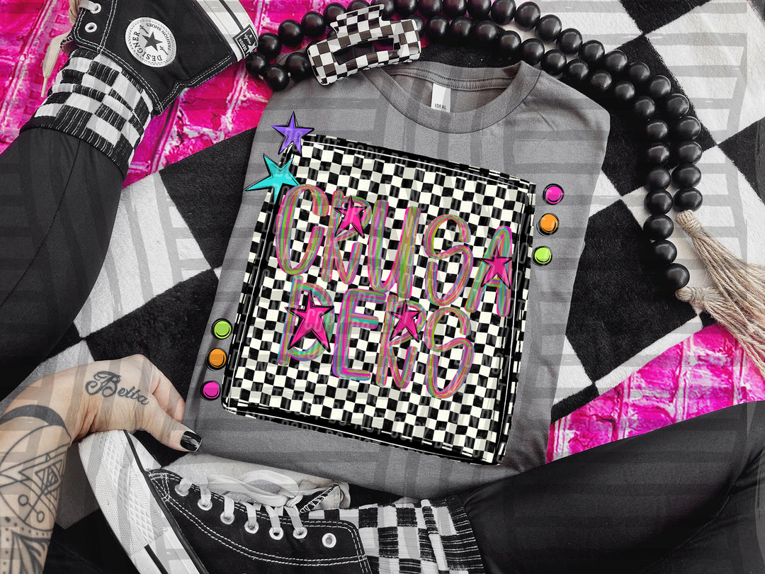 Pink Brushstroke Preppy DTF Print