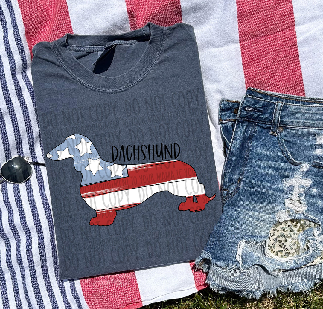 Patriotic Dog Designs Black Text DTF Print