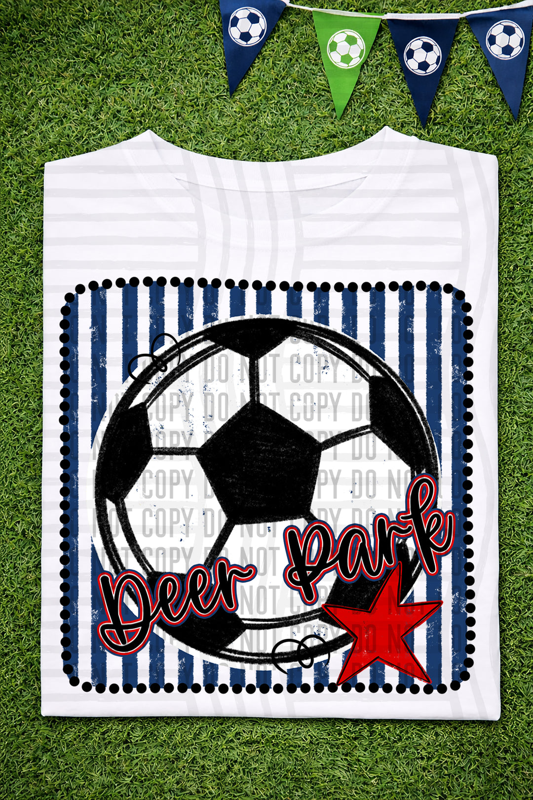 Soccer RWB Framed DTF Print