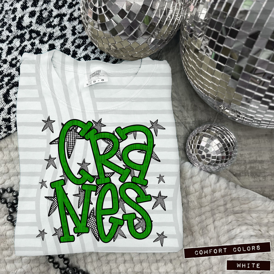 Green Staggered DTF Print