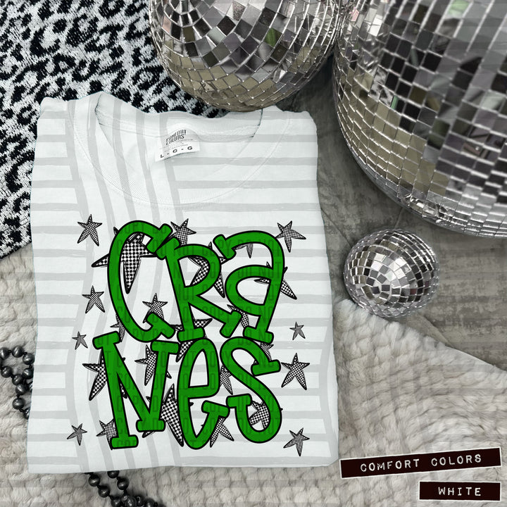 Green Staggered DTF Print