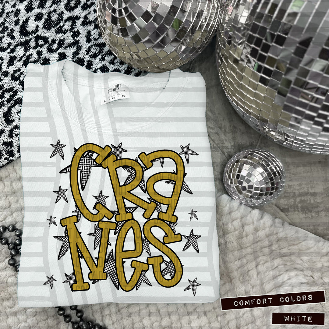 Gold Staggered DTF Print