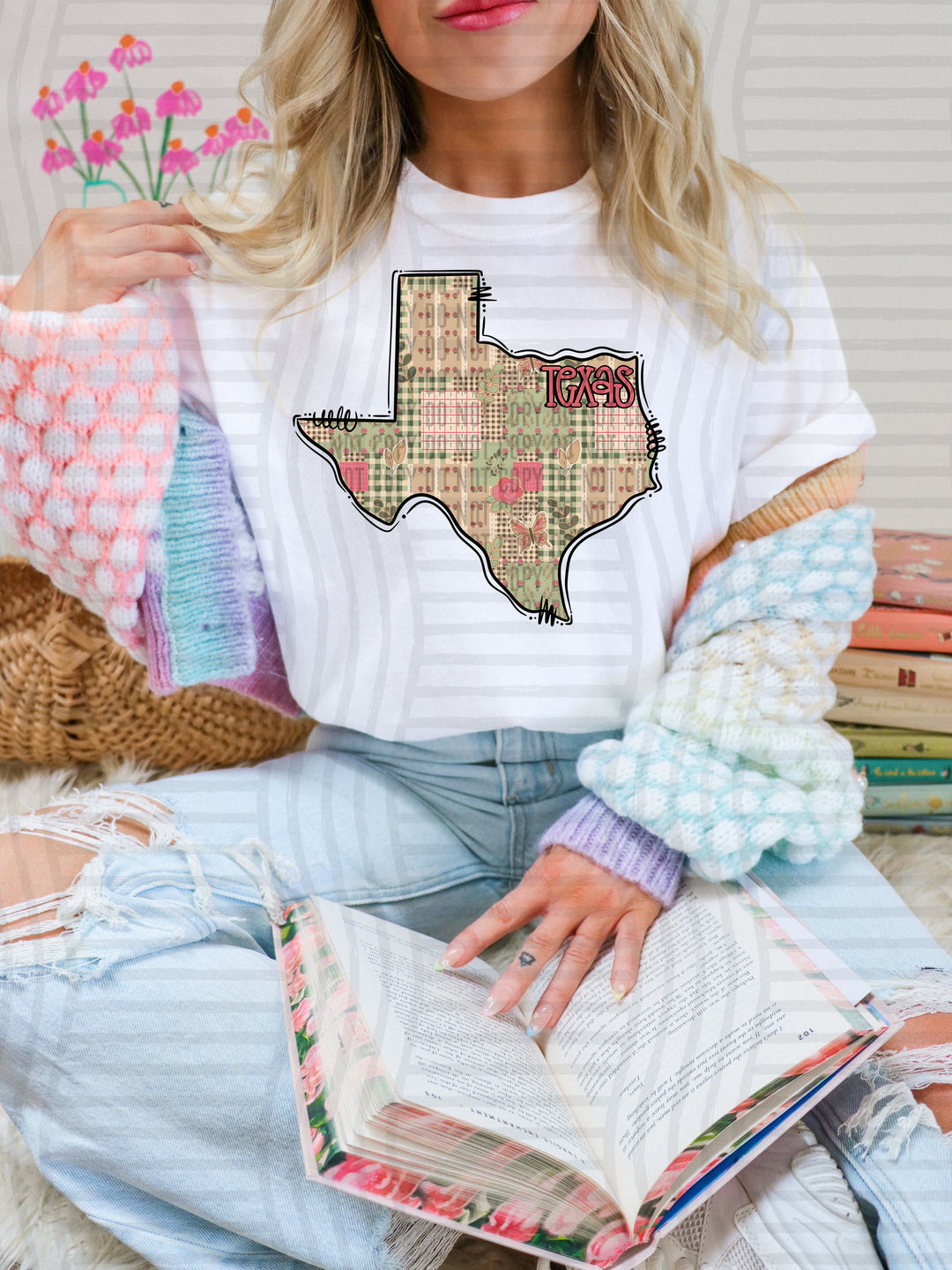 Butterfly Cottage States DTF Print