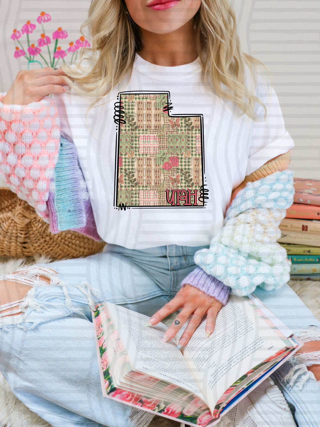 Butterfly Cottage States DTF Print