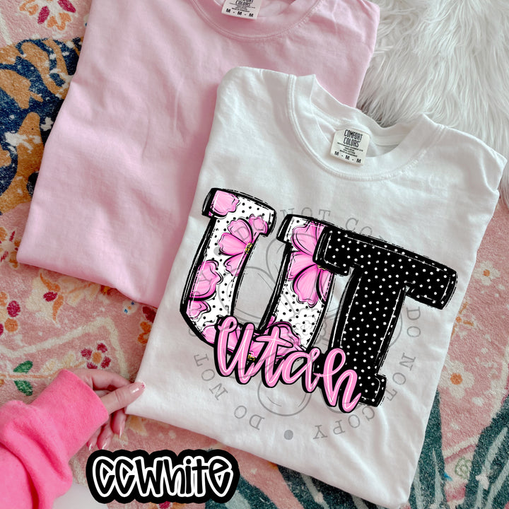 Pink Floral States DTF Print