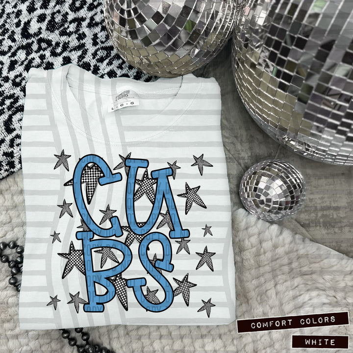 Columbia Blue Staggered DTF Print