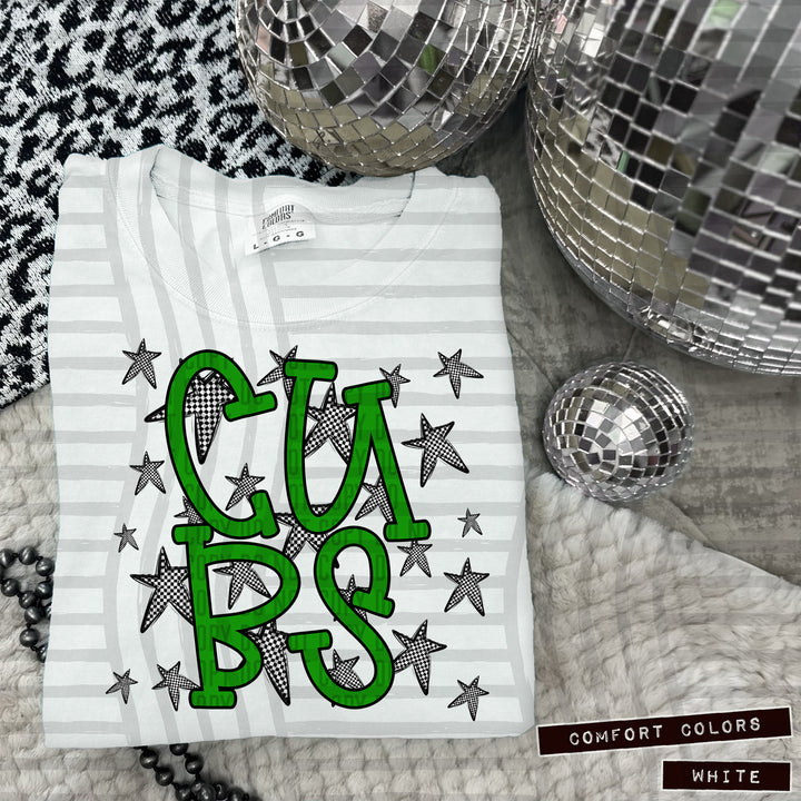 Green Staggered DTF Print