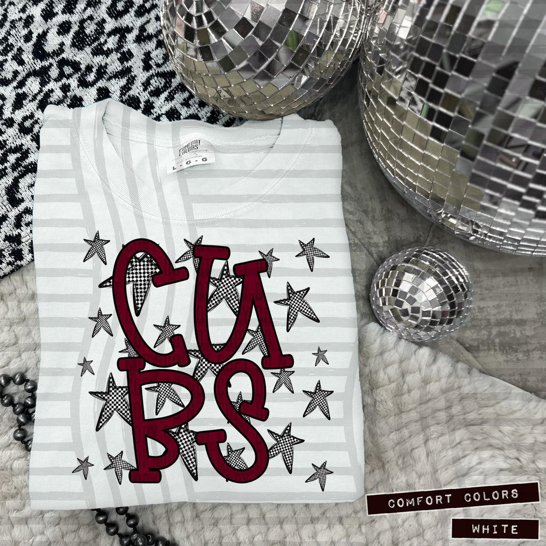 Maroon Staggered DTF Print
