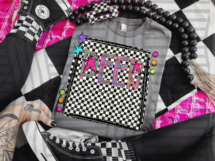 Pink Brushstroke Preppy DTF Print