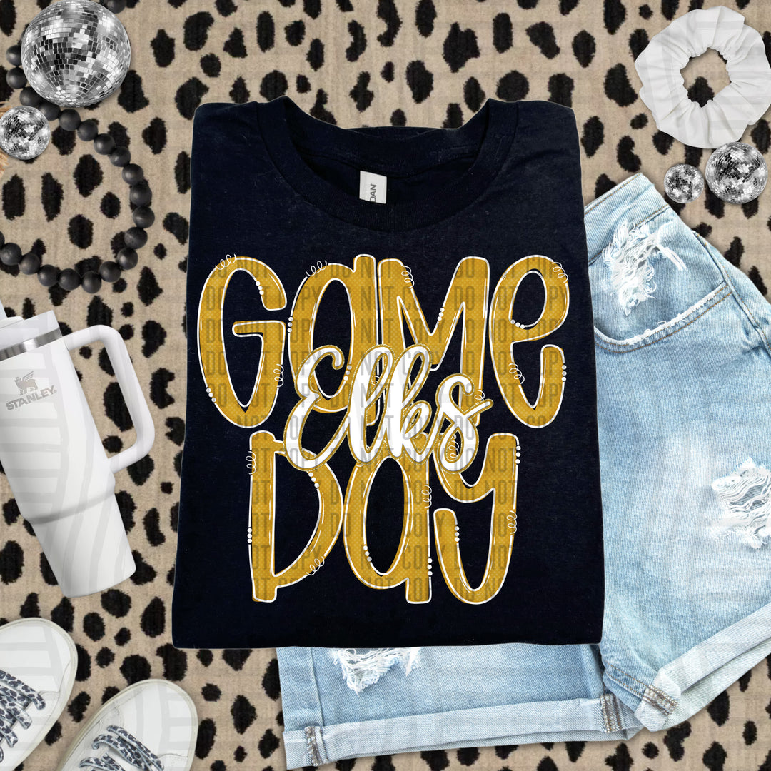 Doodle Gameday Gold DTF Print