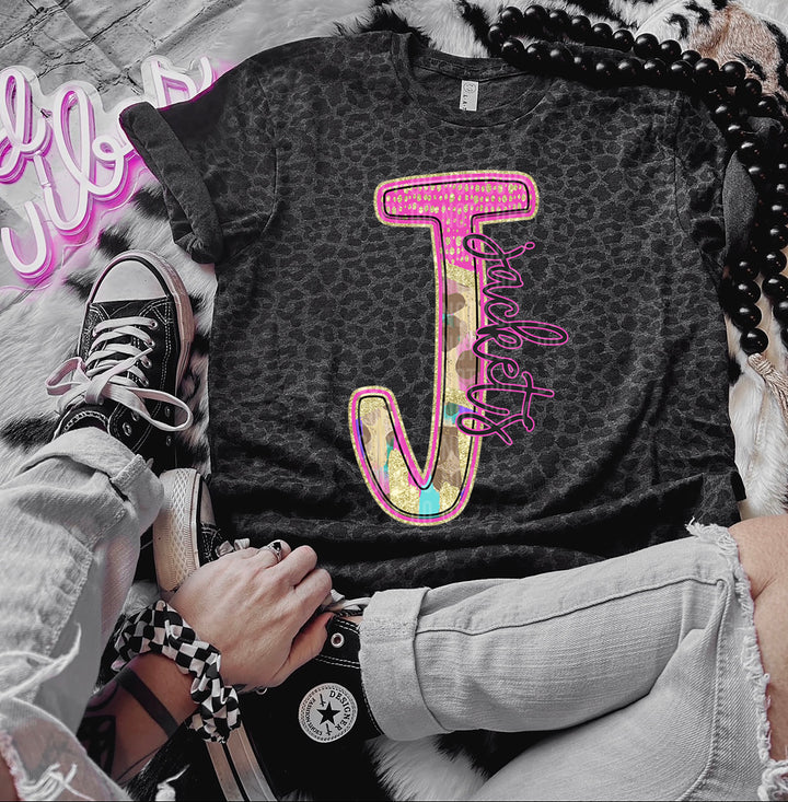 Rainbow Leopard Single Letters DTF Print