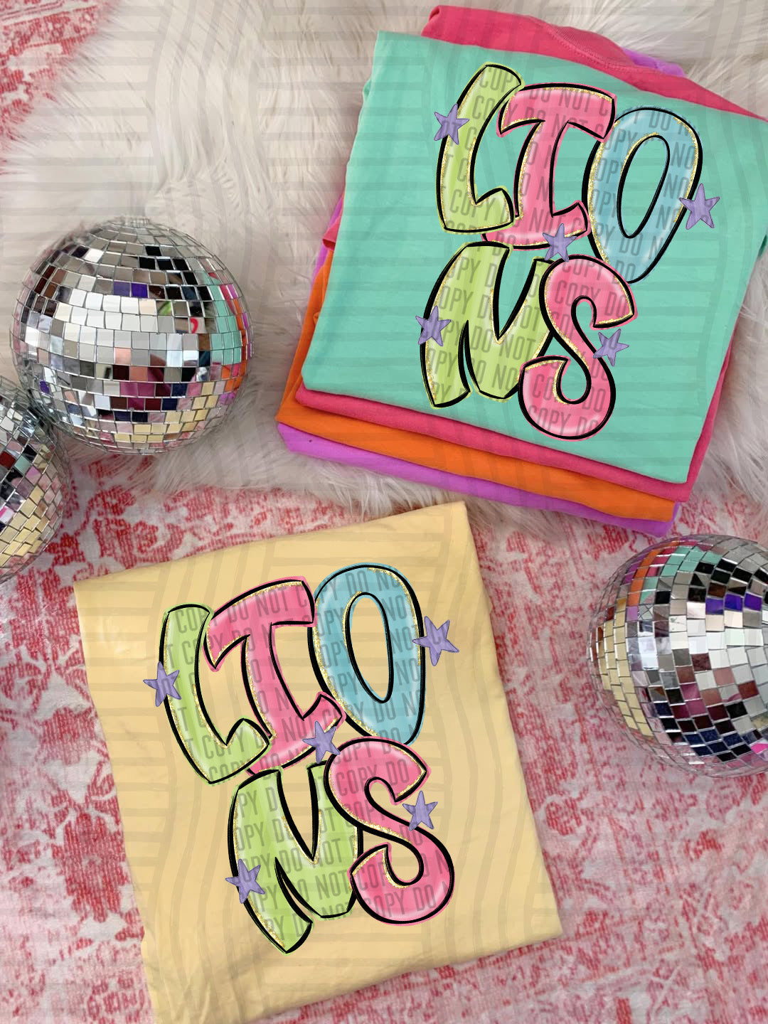 Glittery & Preppy Mascots DTF Print