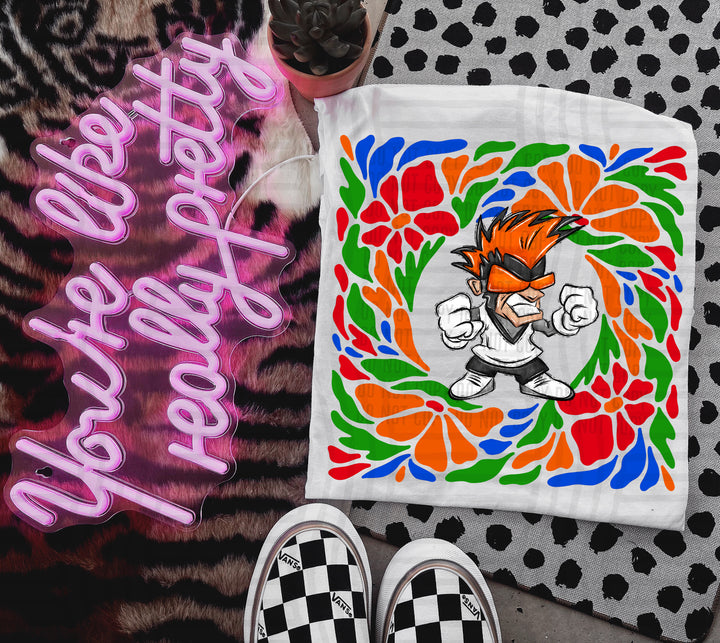Retro Floral Mascot Heads DTF Print