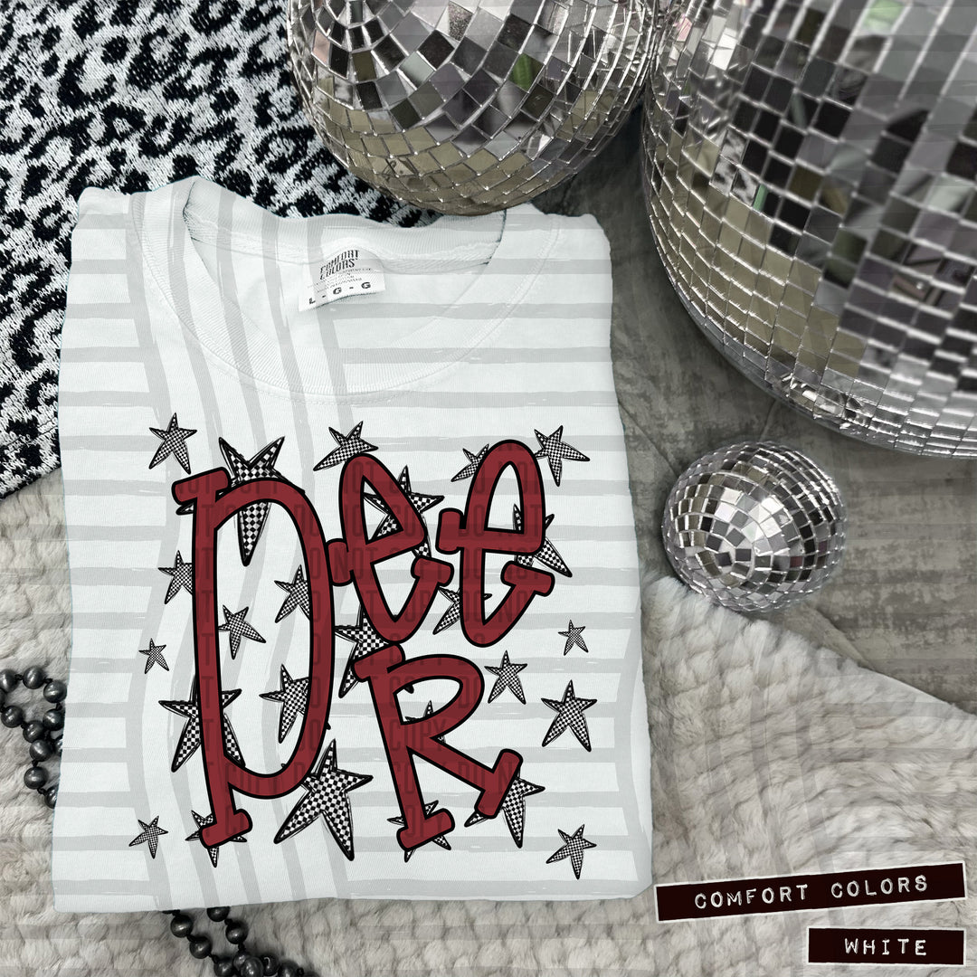 Crimson Staggered DTF Print