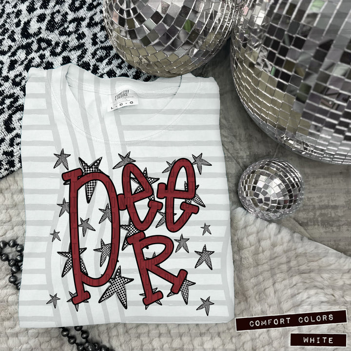 Crimson Staggered DTF Print
