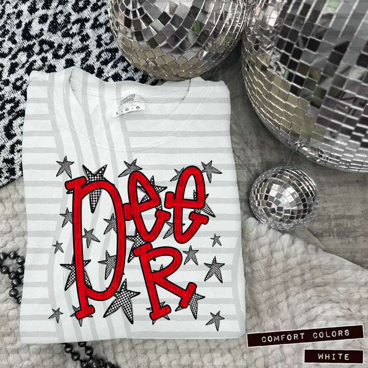 Red Staggered DTF Print