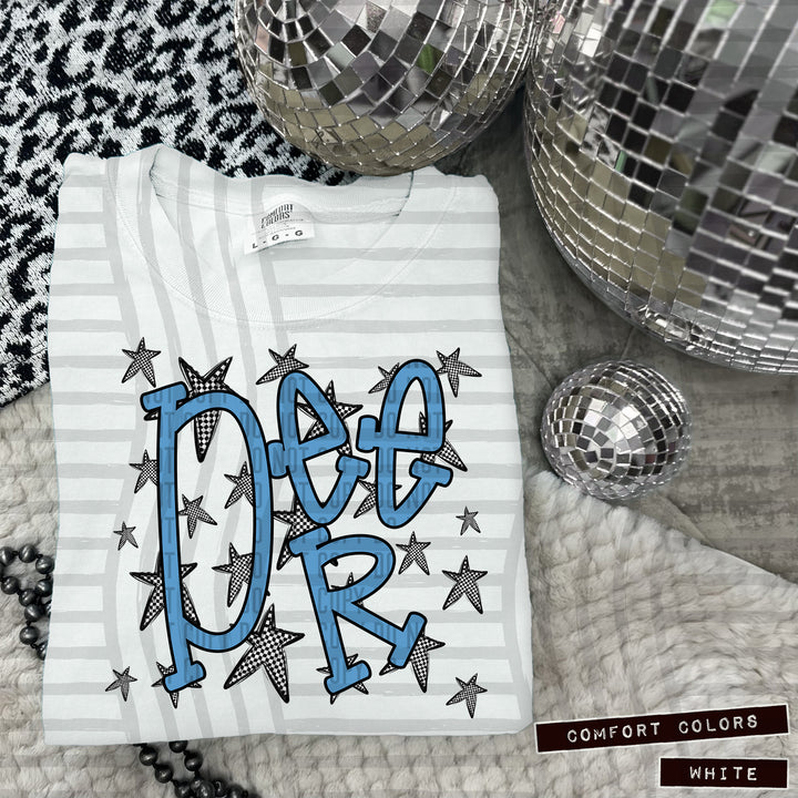 Columbia Blue Staggered DTF Print