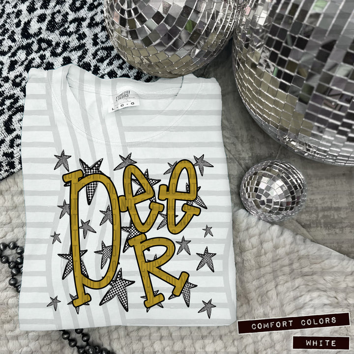 Gold Staggered DTF Print
