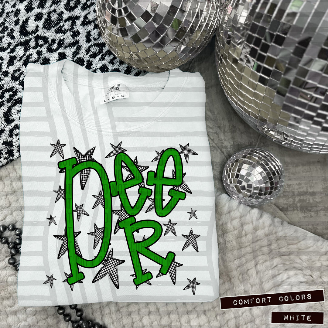 Green Staggered DTF Print