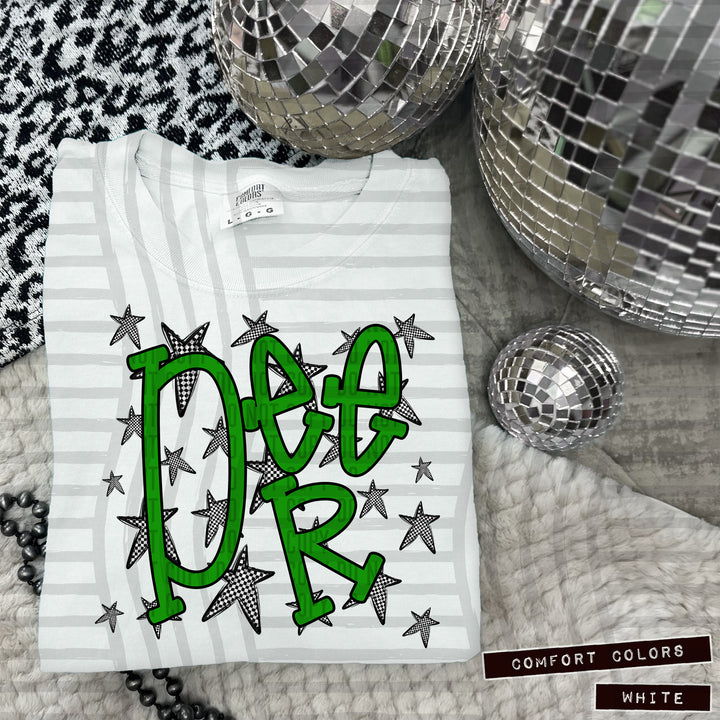 Green Staggered DTF Print