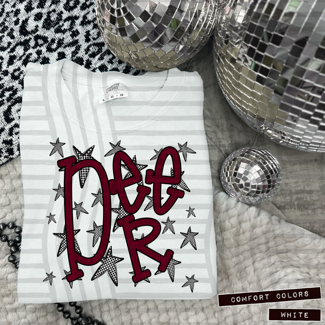 Maroon Staggered DTF Print