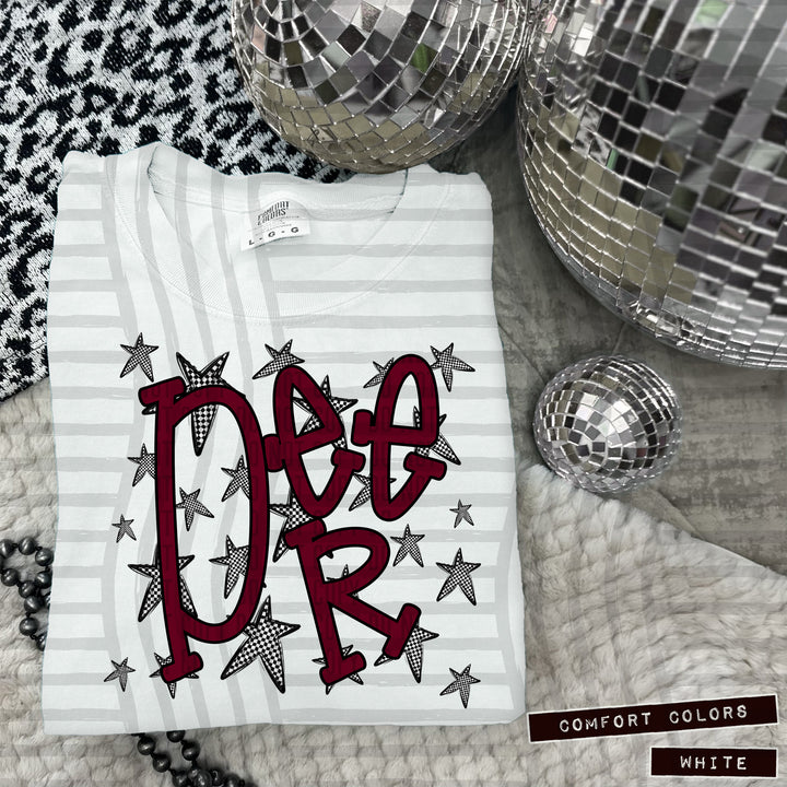 Maroon Staggered DTF Print