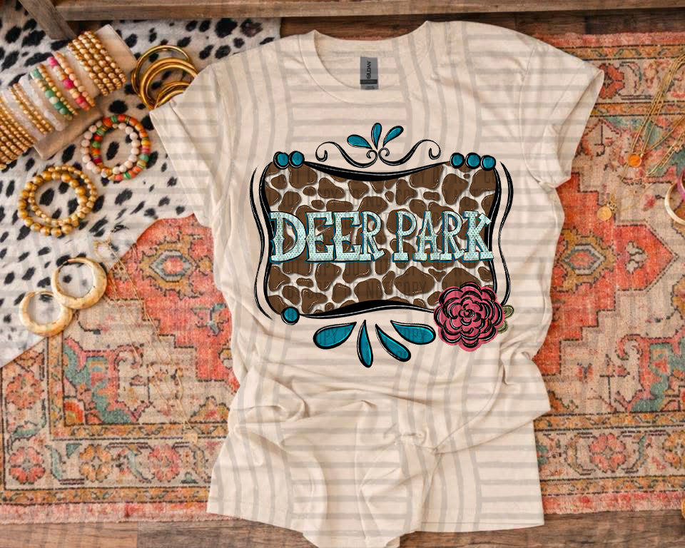 Cowhide & Turquoise Mascots DTF Print