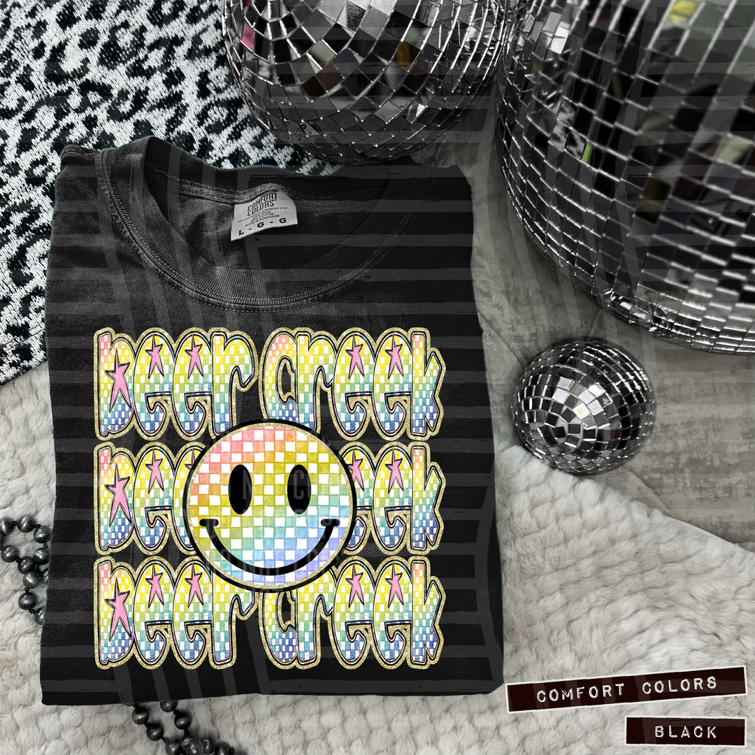 Rainbow Smiley Triple Stack DTF Print