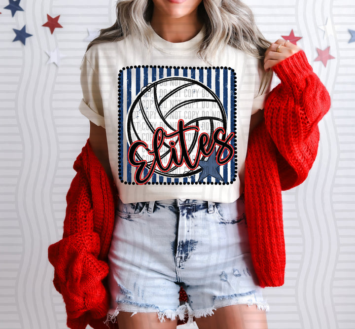 Volleyball RWB Framed DTF Print