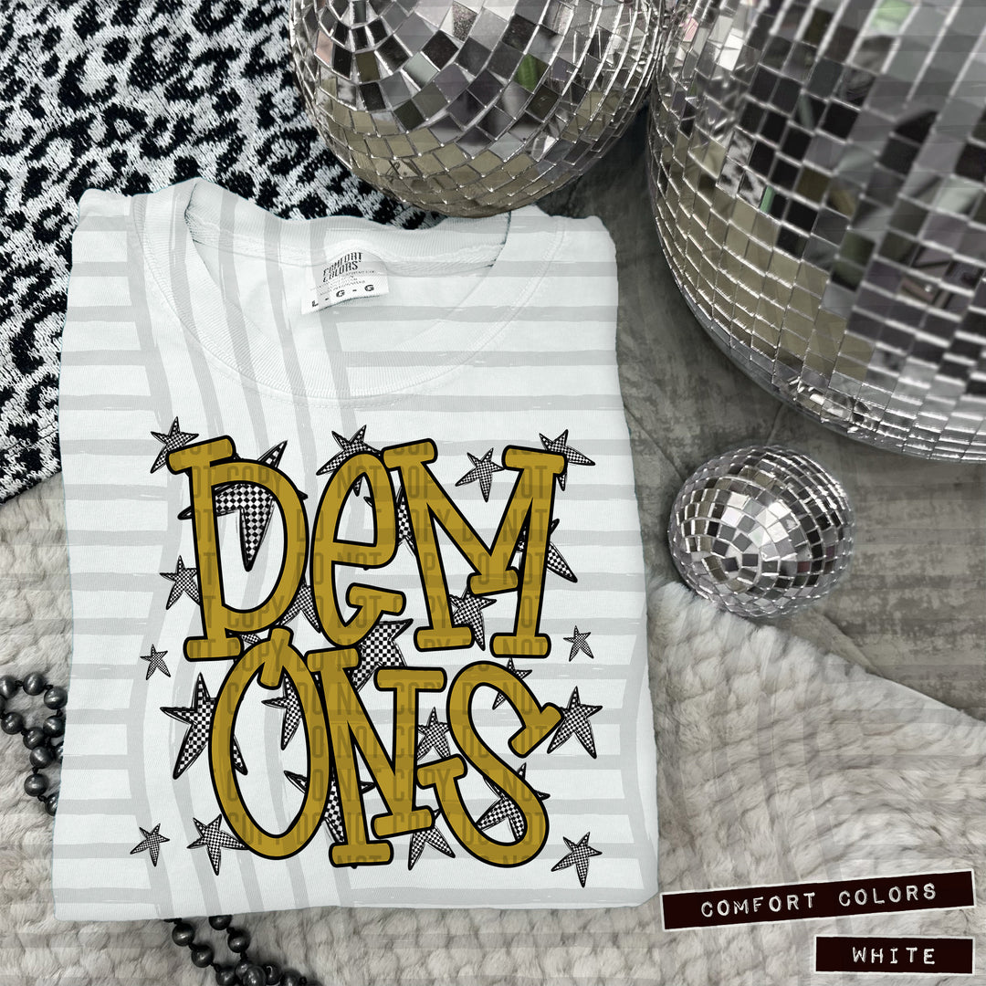 Gold Staggered DTF Print