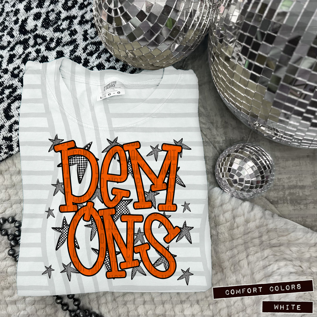Orange Staggered DTF Print