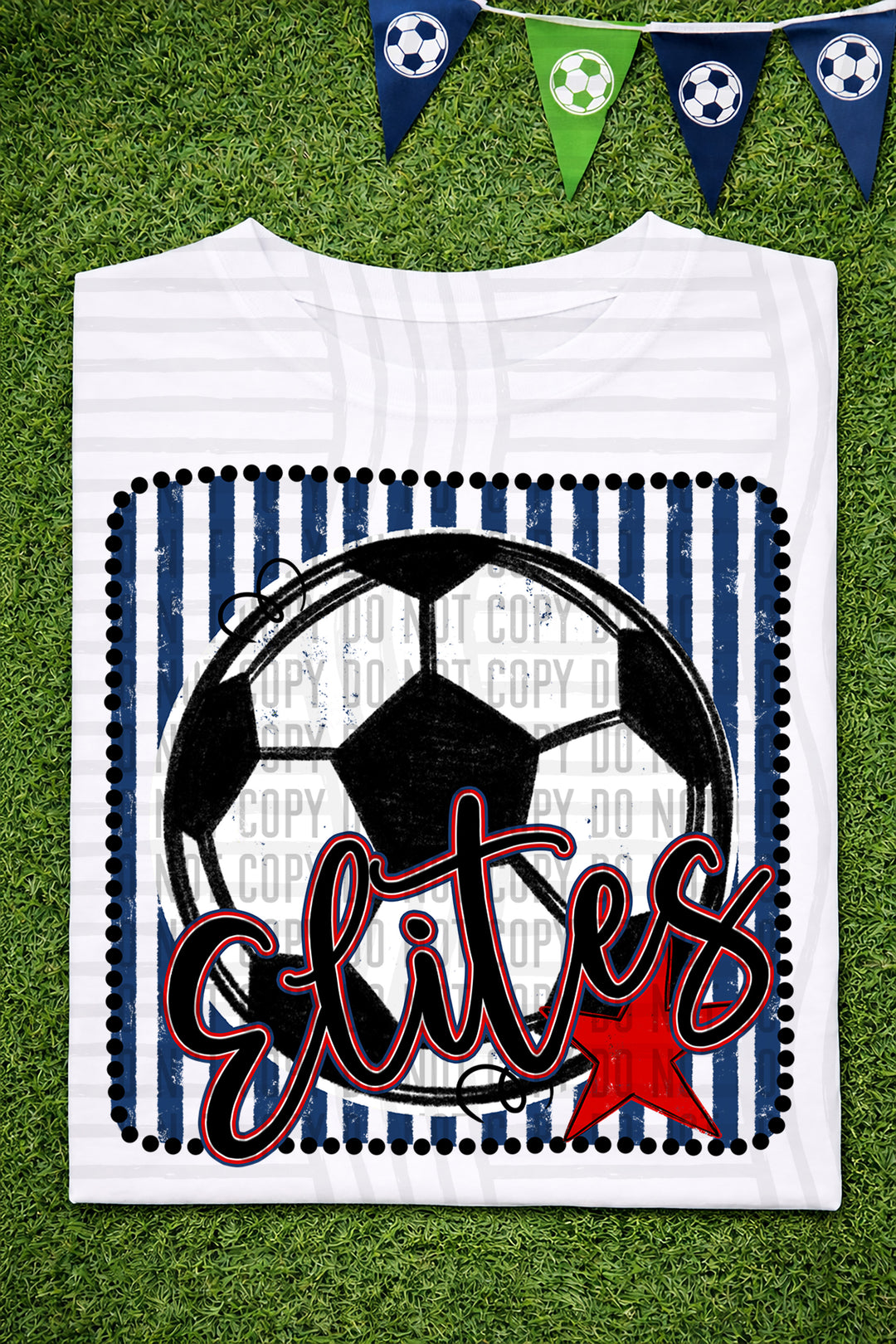 Soccer RWB Framed DTF Print