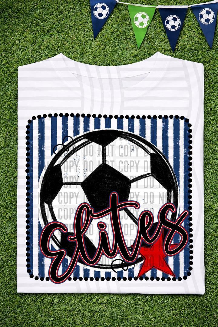 Soccer RWB Framed DTF Print