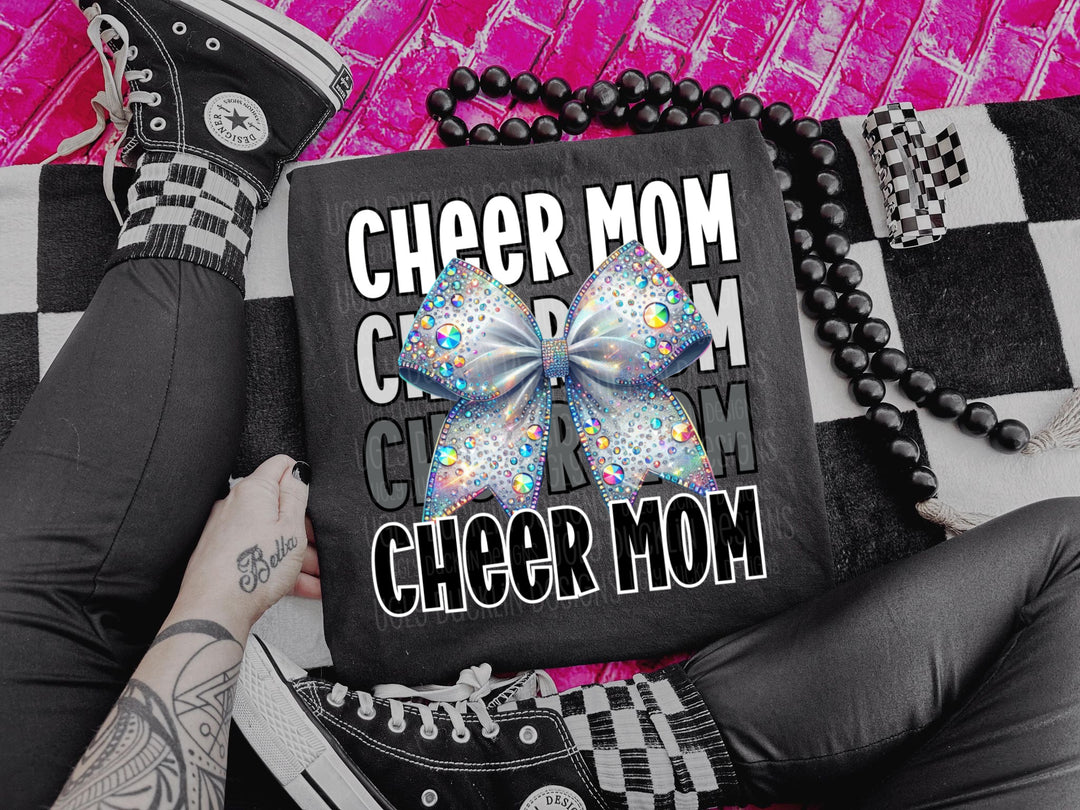 Cheer Mom with Bow DTF Print