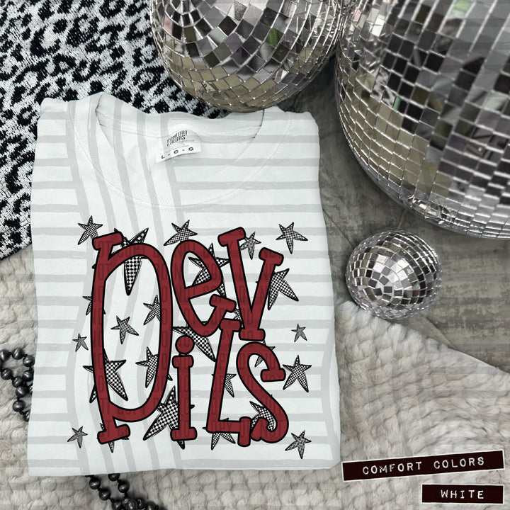 Crimson Staggered DTF Print