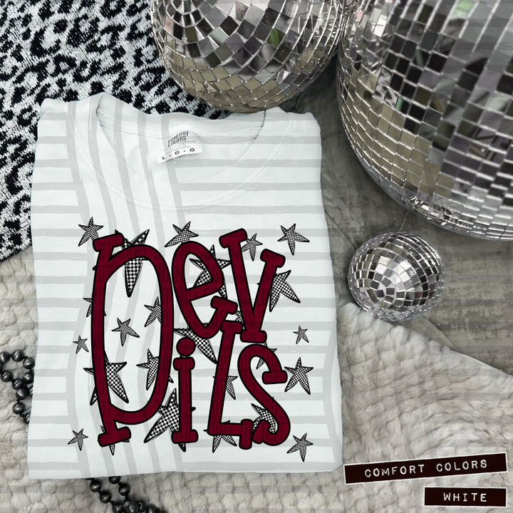 Maroon Staggered DTF Print