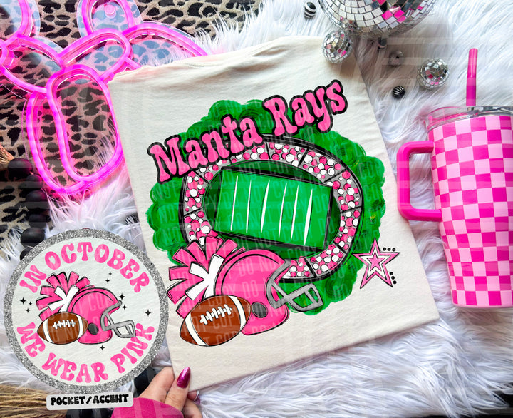 In October We Wear Pink- Football DTF Print