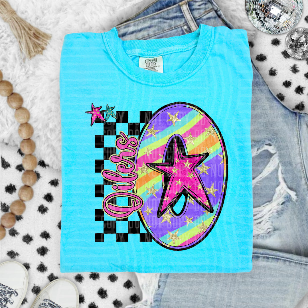 Rainbow Swirl Initials DTF Print