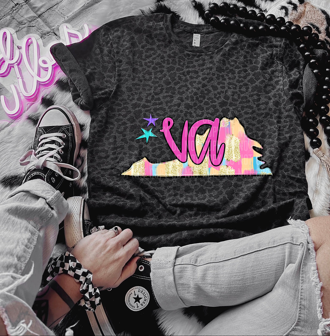 Preppy Bright Brushstroke States DTF Print